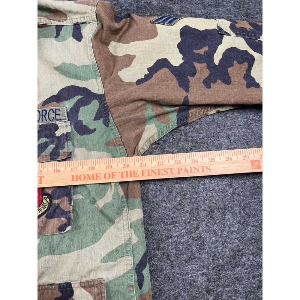 Vintage US Air Force Combat Command Coat Mens Medium X Short Green Camouflage